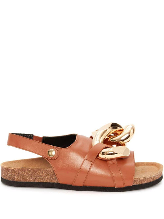 J.W ANDERSON Sandals with ankle bridle in veal leather Camel with retail chain