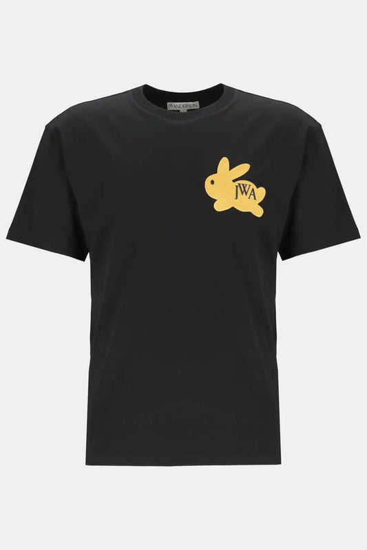 J.W Anderson Black cotton T-shirt with "BUNNY" logo print