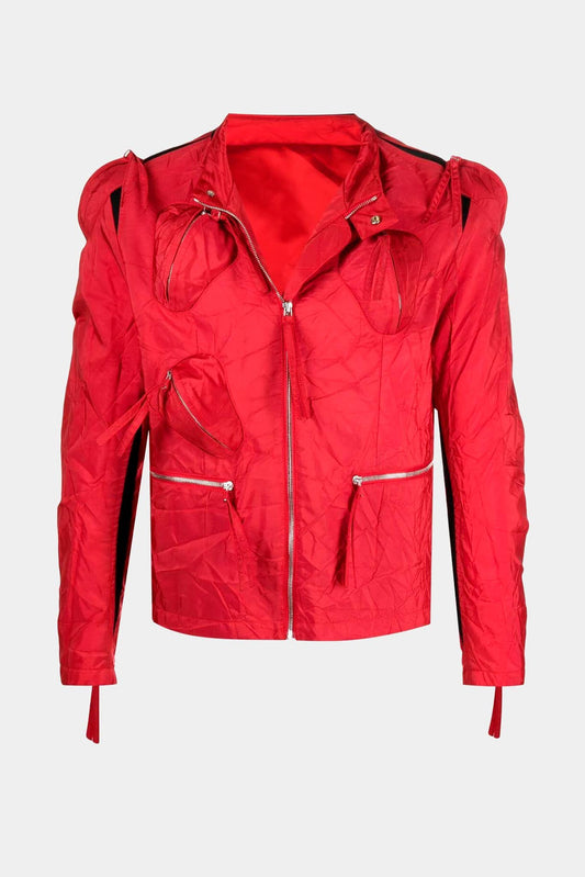 Red Airbag recycled fabric bomber