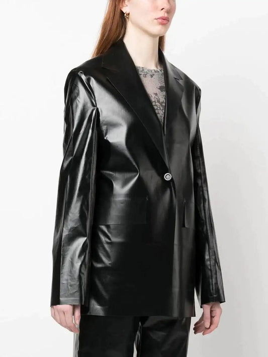 KASSL Editions Button-down blazer with shiny effect