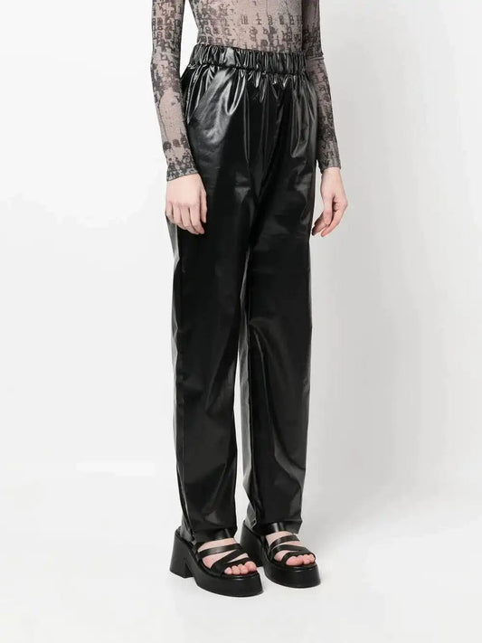 KASSL Editions Black pants with shine effect