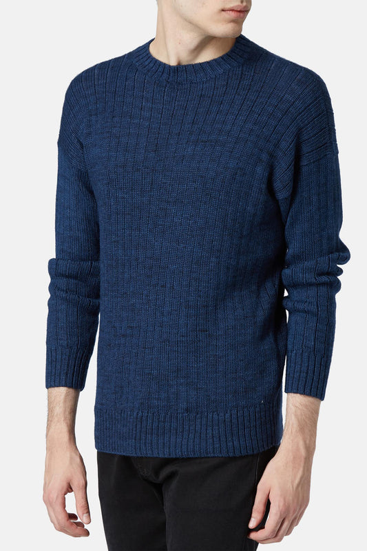 Knit Brary Blue ribbed knit sweater