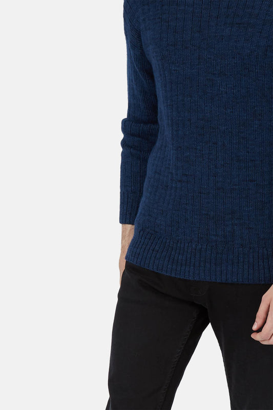 Knit Brary Blue ribbed knit sweater