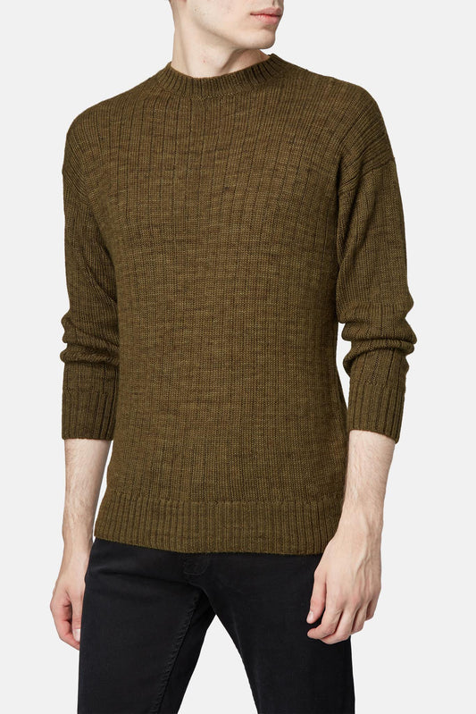 Knit Brary Olive ribbed knit sweater