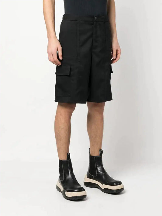 Koché Black Bermuda shorts with cargo pockets