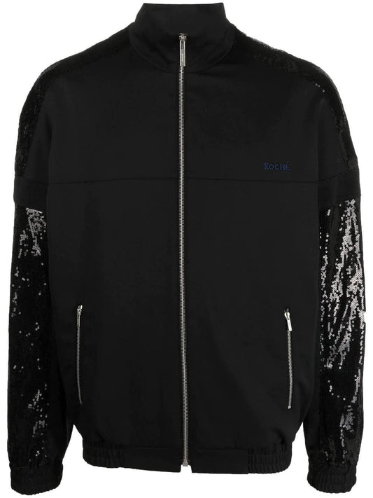 Koché Black bomber with embroidered sequin