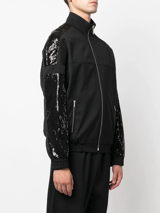 Koché Black bomber with embroidered sequin