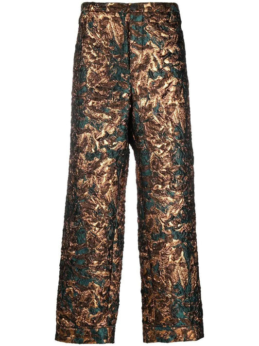 Koché Pants with metallic jacquard print