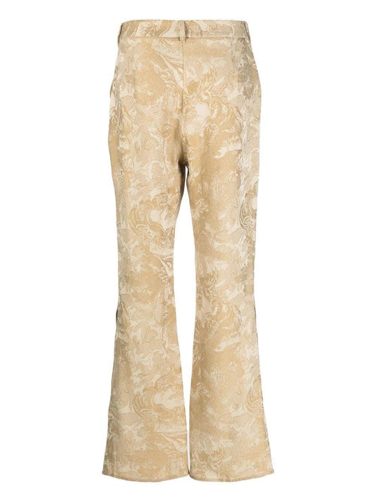 Koché Pants in beige printed jacquard