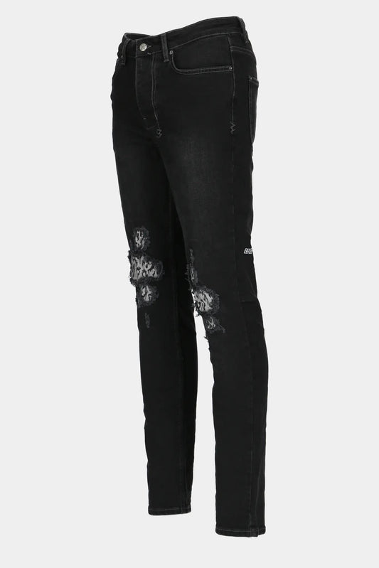Ksubi Black Jean with openwork printed details