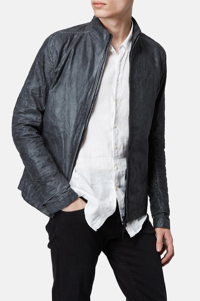 Layer-0 gray leather jacket – LECLAIREUR