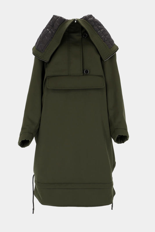Kaki oversized anorak coat