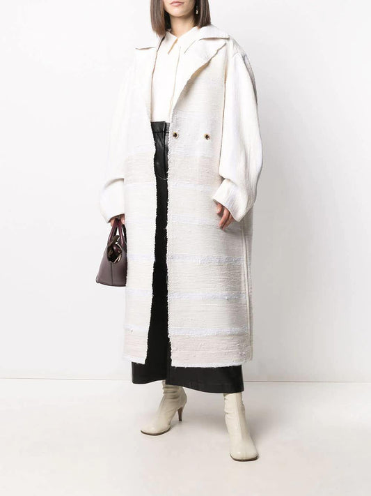 Litkovskaya Manteau oversize en coton blanc - LECLAIREUR