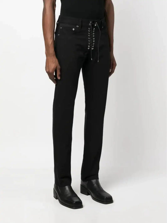 Ludovic de Saint Sernin black cotton "lace up" jeans