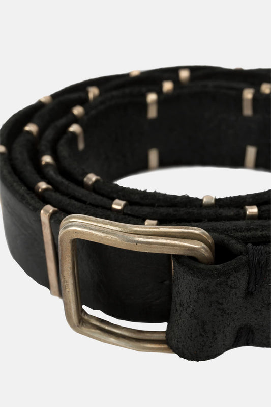 M.A + Black leather belt
