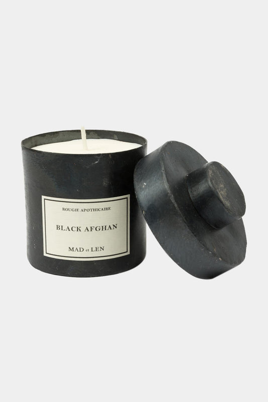 Mad and Len Black Afghan Candle