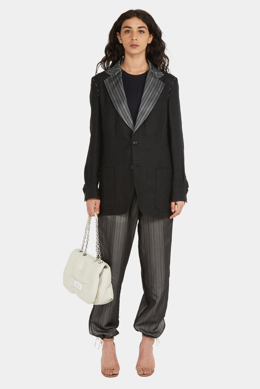 Black blazer with contrasting lining