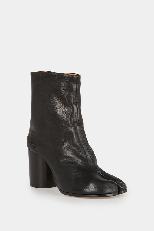 Maison Margiela Tabi heeled ankle boots in black calfskin