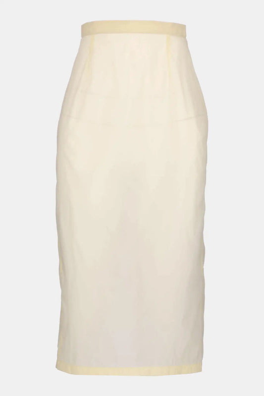 Maison Margiela Mid-length beige skirt with transparency effect