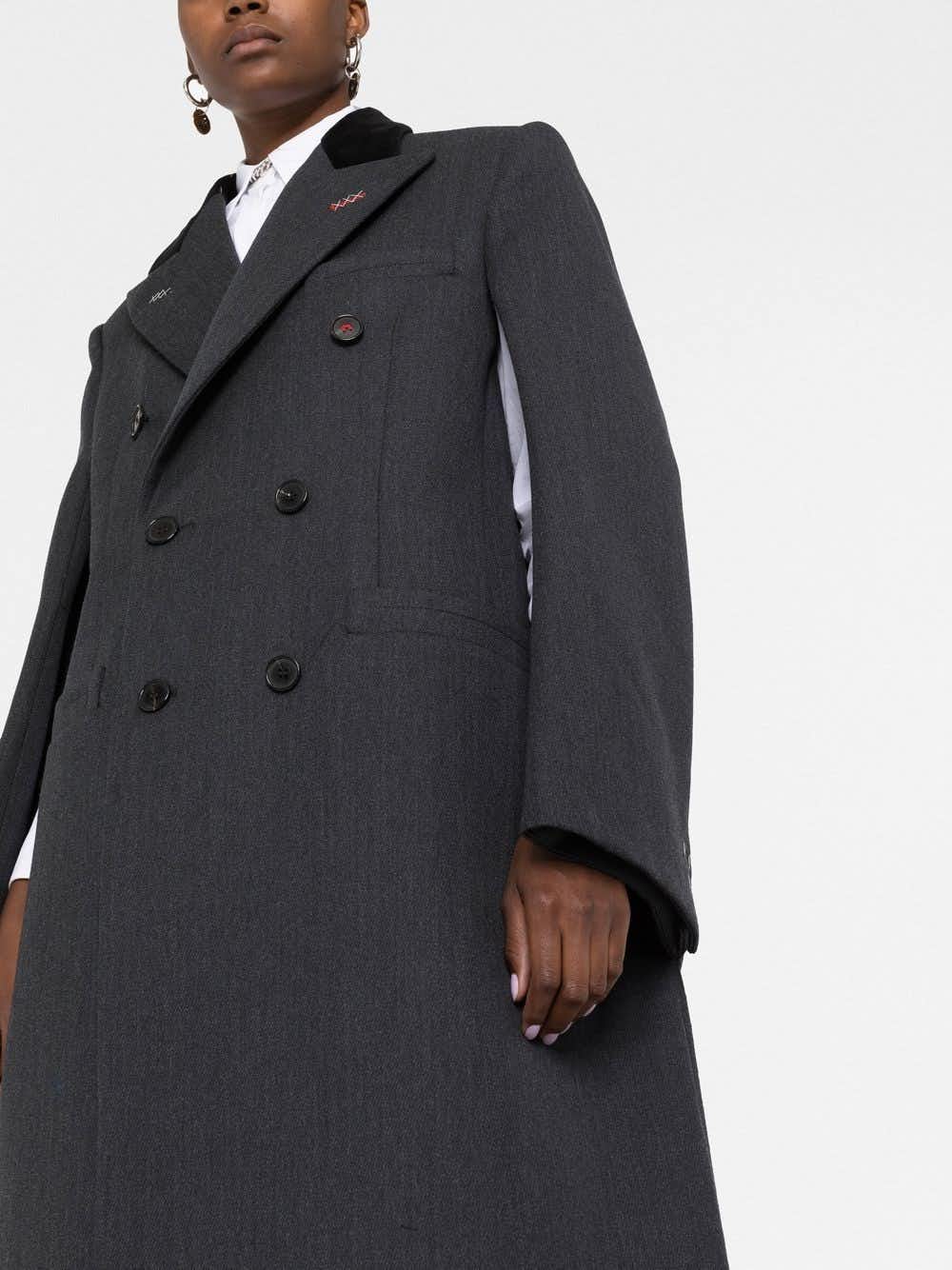 Maison Margiela Grey wool cape coat – LECLAIREUR