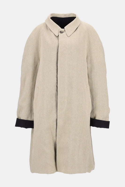 Maison Margiela Reversible coat in beige and black linen