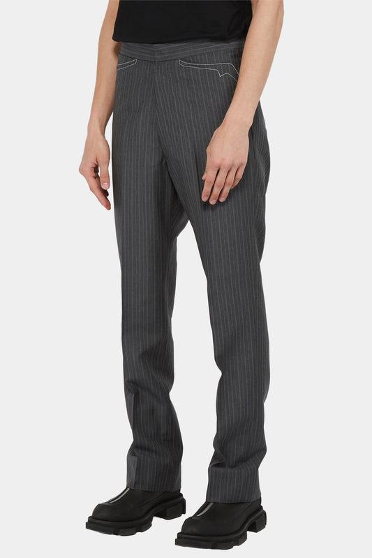 Maison Margiela Pantalon habillé gris à rayures - LECLAIREUR