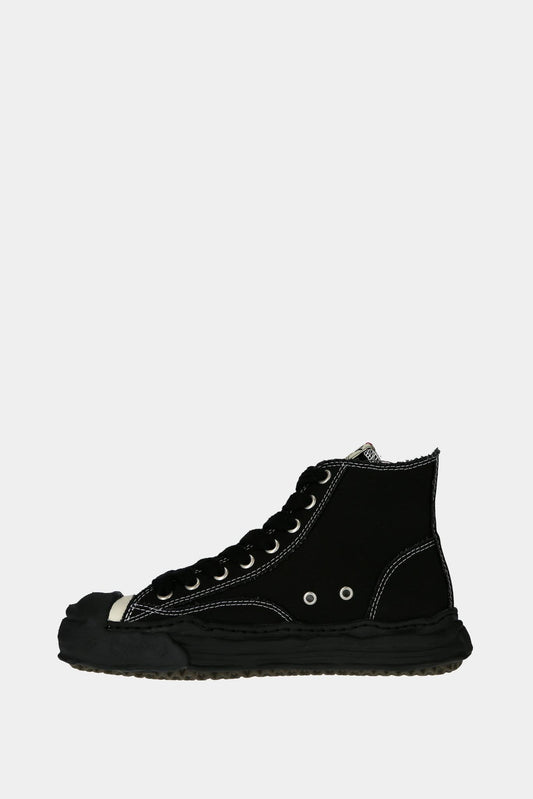 Maison Mihara Yasuhiro Baskets hautes "Hank" en coton noir - LECLAIREUR