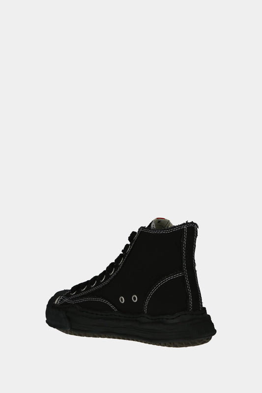 Maison Mihara Yasuhiro Baskets hautes "Hank" en coton noir - LECLAIREUR
