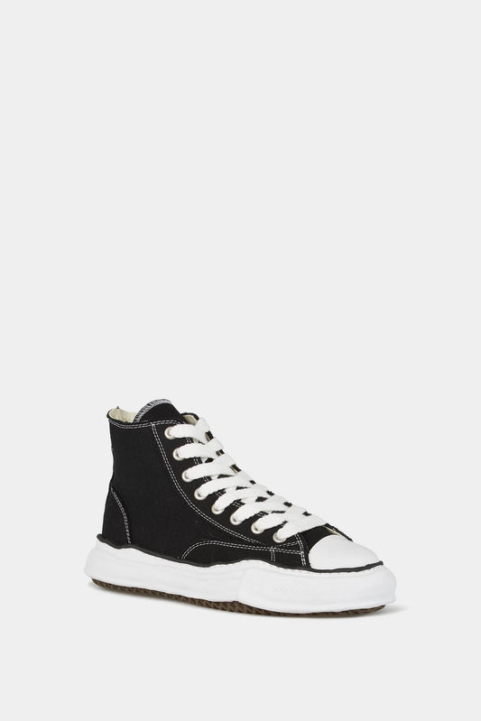 "Peterson" black cotton high top sneakers