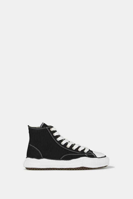 "Peterson" black cotton high top sneakers