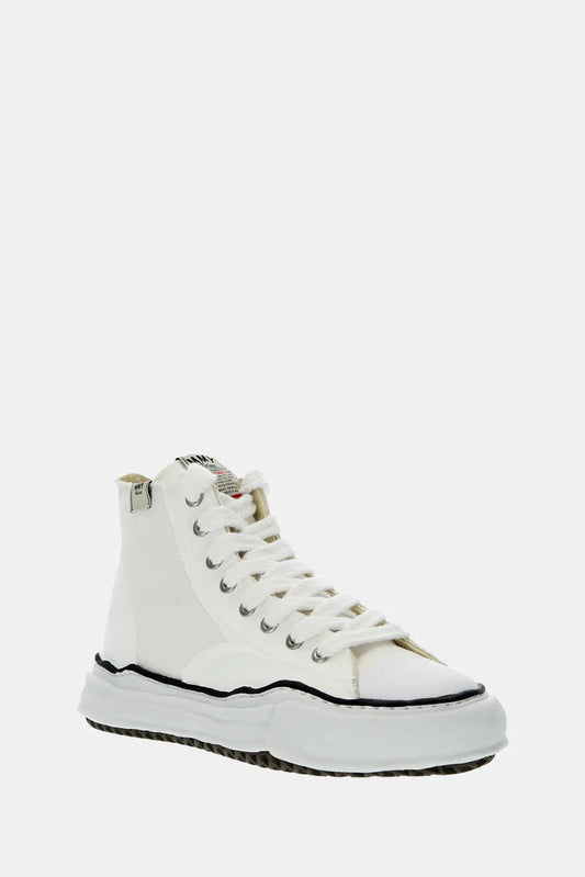 Maison Mihara Yasuhiro "Peterson" high-top sneakers in white cotton canvas