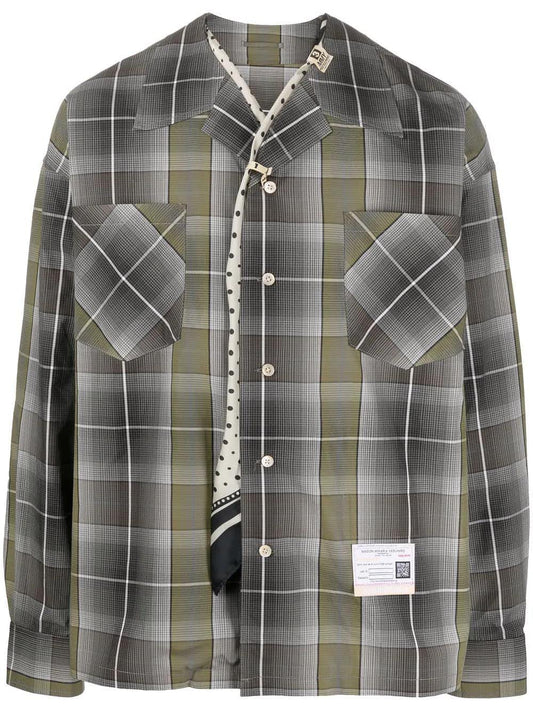 House Mihara Yasuhiro Checkered shirt with scarves