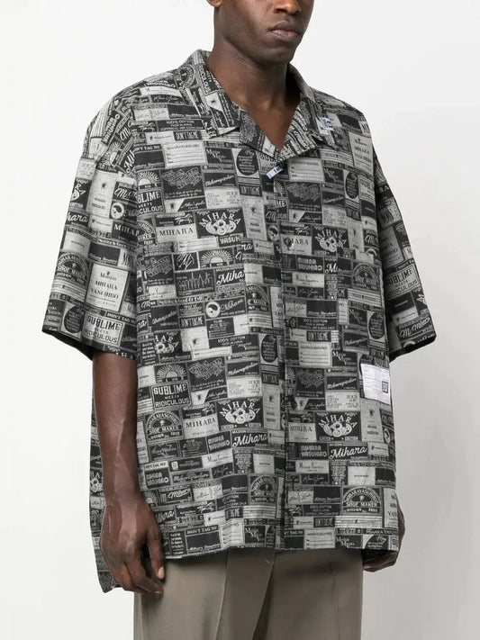 Maison Mihara Yasuhiro Graphic print cotton shirt