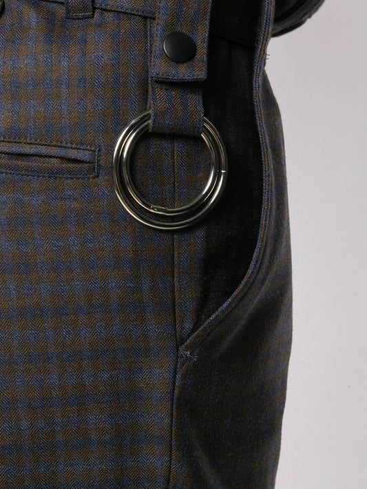 Maison Mihara Yasuhiro Pantalon ceinturé à carreaux - LECLAIREUR