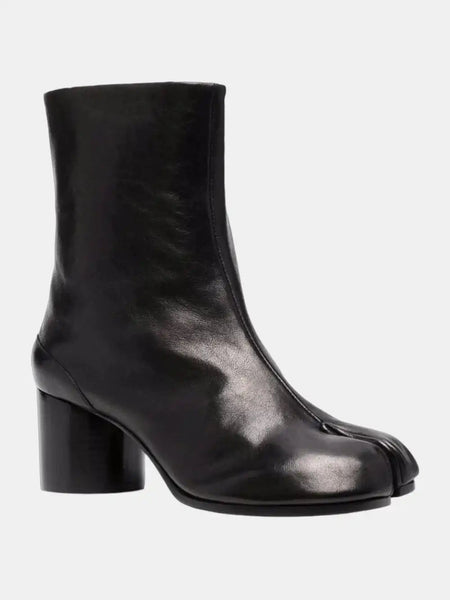Maison Margiela Bottines bout Tabi en cuir noir LECLAIREUR