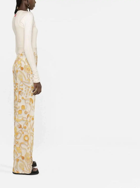 Marine Pantsuit with "ORNAMENT JEWELRY" print
