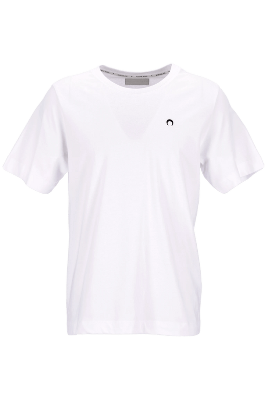 Marine Serre T-shirt en coton blanc à logo brodé - LECLAIREUR