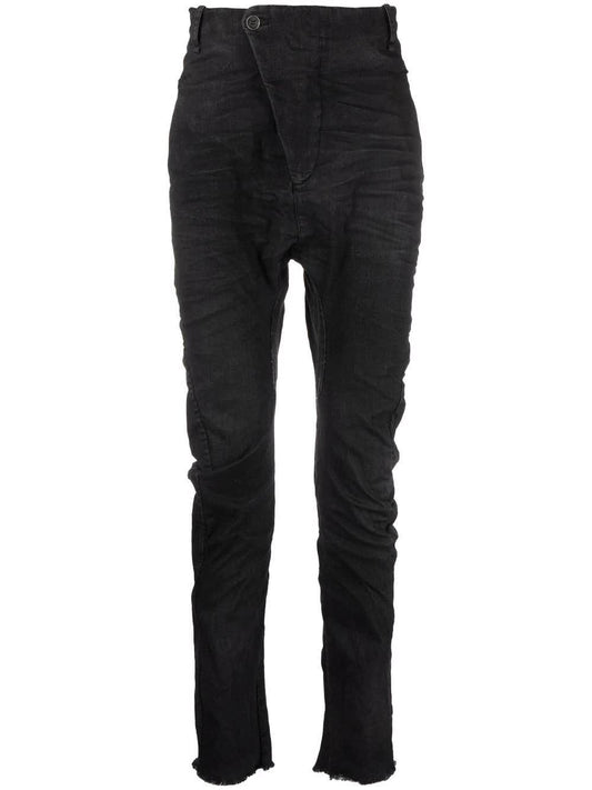 Masnada Jean Skinny Black with waxed effect