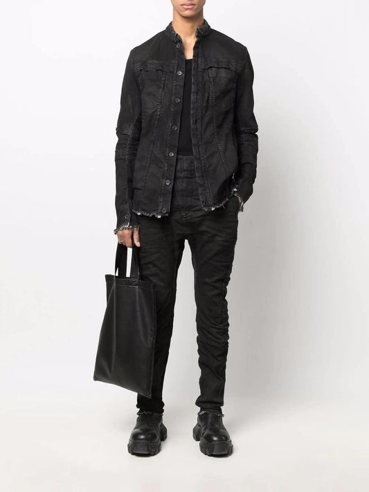 Masnada Jean Skinny Black with waxed effect