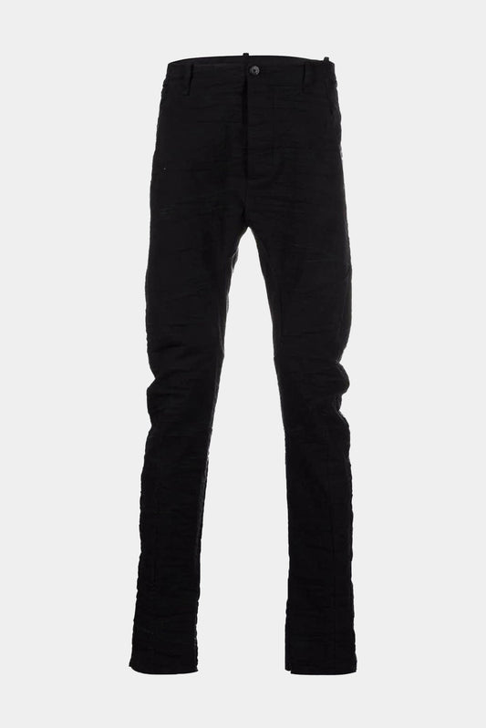 Masnada black pants with crushed effect
