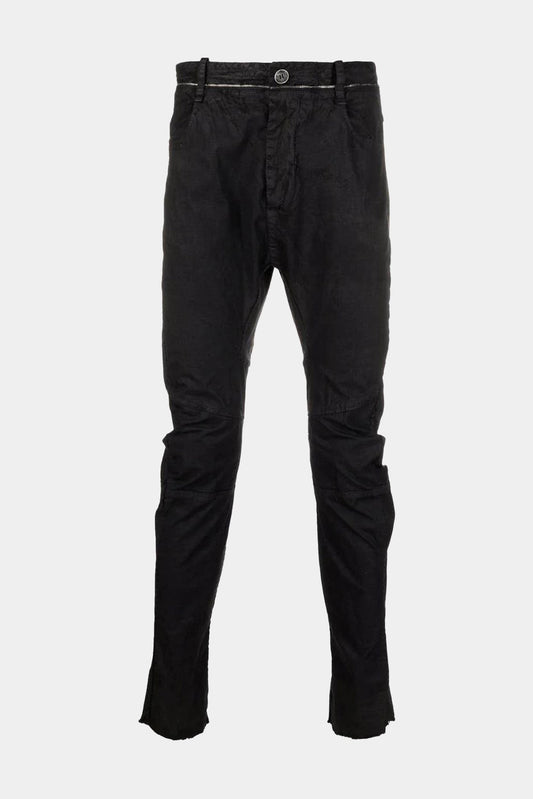 Masnada black slim pants with zipped details