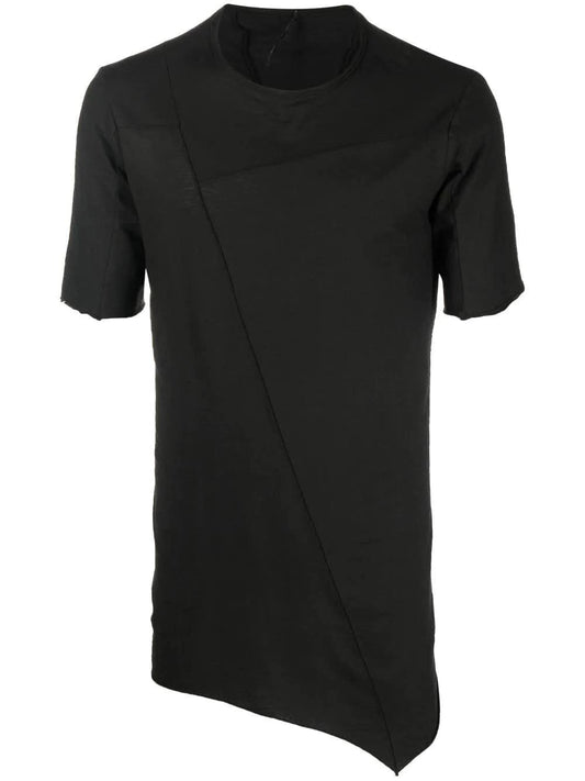 Masnada Black T-shirt with asymmetrical hem