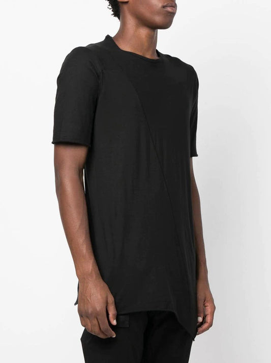 Masnada Black T-shirt with asymmetrical hem