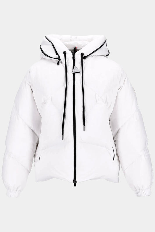 Moncler "ESTOM" white hooded jacket with logo