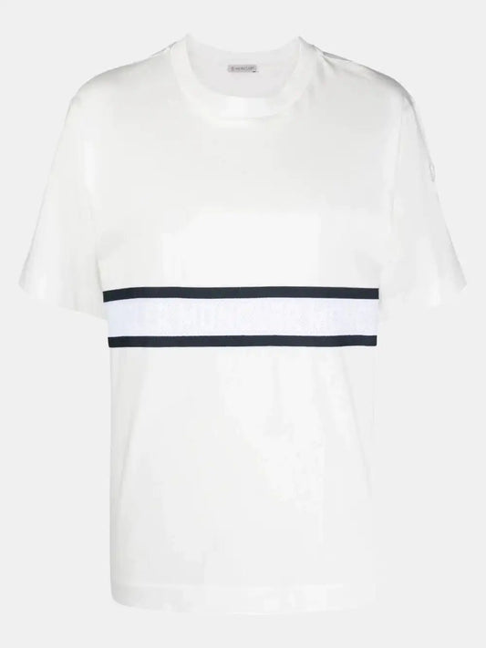 Moncler T-shirt en coton à bande logo - LECLAIREUR