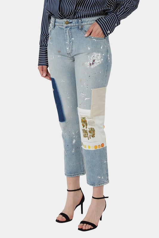 Monse Jean Right to Design Patchwork Fleuri
