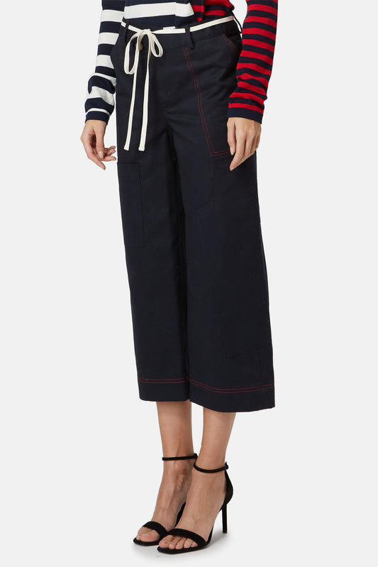  Monse Navy blue cotton cropped pants
