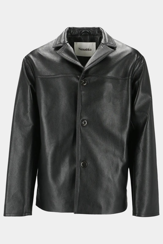 Nanushka "Arto" blazer in black recycled leather