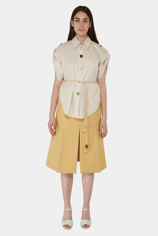Nanushka beige shirt with belted size