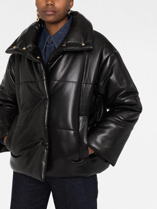 Nanushka "HIDE" padded jacket in black vegan leather